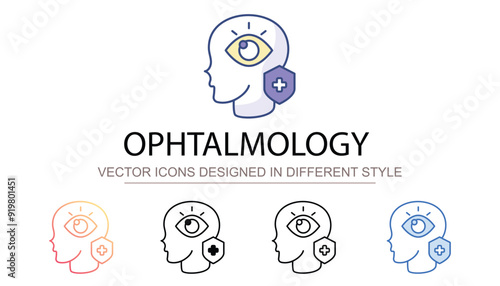 Ophtalmology icon design with white background stock illustration