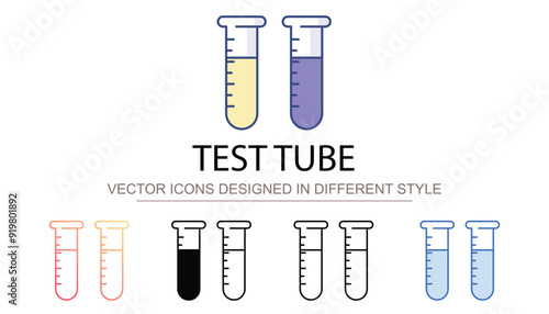 Test Tube icon design with white background stock illustration