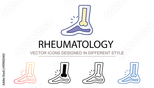 Rheumatology icon design with white background stock illustration