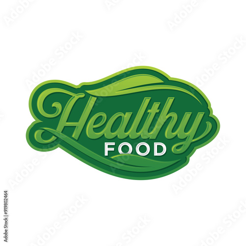 Healthy Food letter text typography for food industry