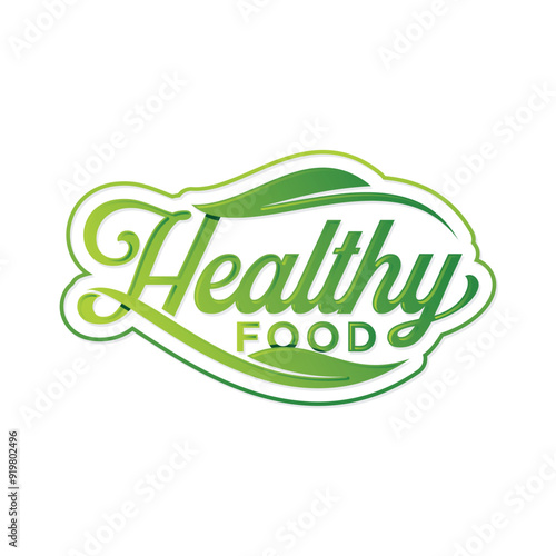 Healthy Food letter text typography for food industry