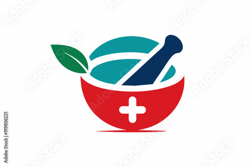 Vector design retail pharmacy logo with a symbol on white background