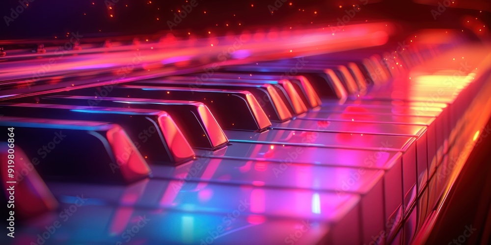 Piano Keys in Neon Lights Piano Keys in Neon Lights