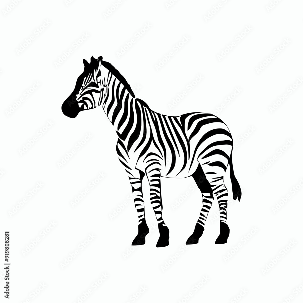 Obraz premium Wild animals silhouette set vector template illustration