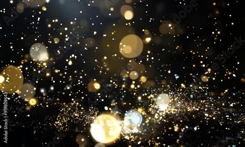 Black bokeh glitter background for special days like award shows or other glitter and glamour related events	 photo