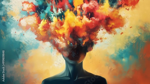 an image of energy and colorful colors that overwhelm the human brain and symbolize energies