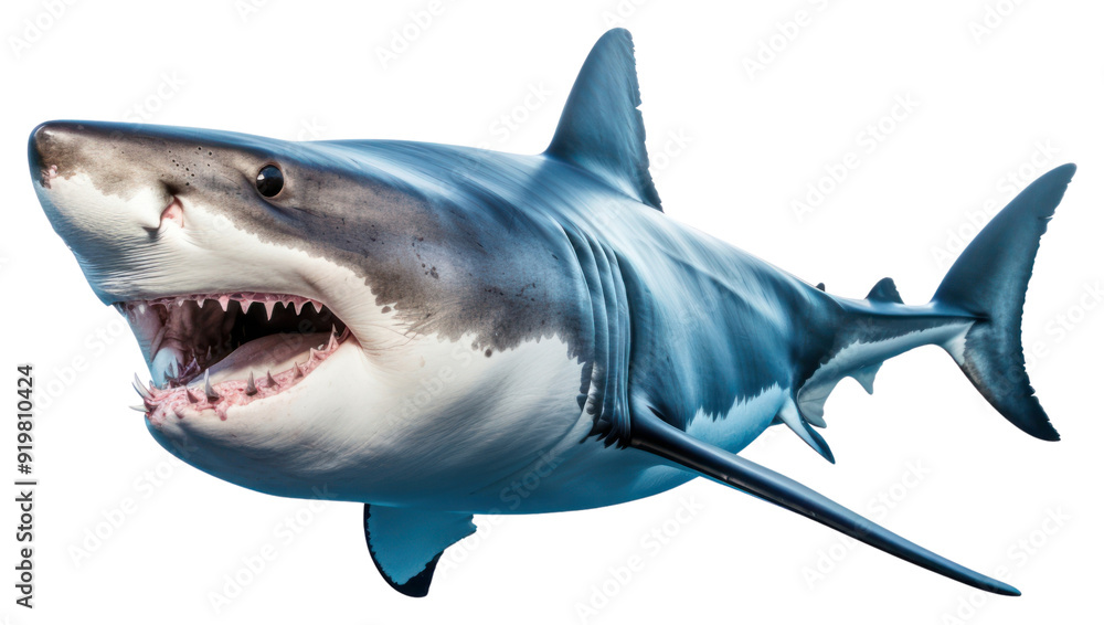 Fototapeta premium PNG Shark animal fish aggression.