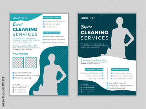 Modern Cleaning service agency editable flyer, house cleaning flier, home service template, pool, roof cleaning poster, office cleaning Housekeeping, wash, clean or home repair service marketing flyer