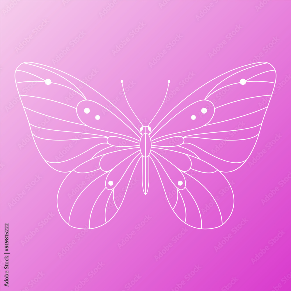 butterfly sketch on pink gradient background butterfly sketch on pink gradient background