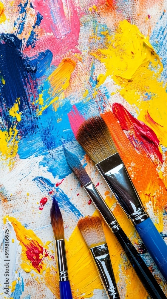 Obraz premium Vibrant Abstract Implements Cascading Across Expressive Canvas