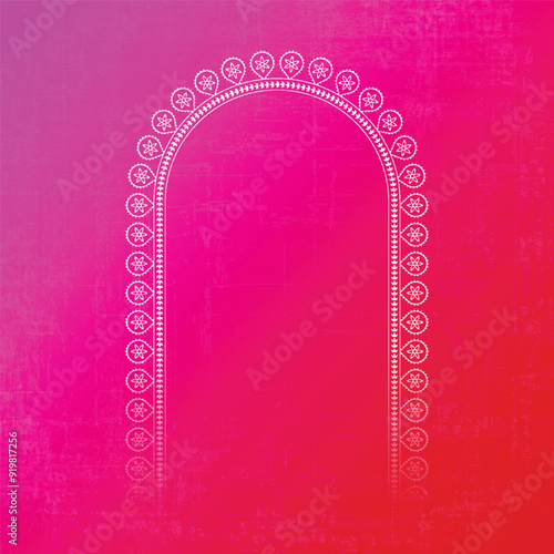 Happy Durga Puja, Border,  Durga Puja, Frame, Traditional Indian Arch Design, Durga Puja Background.