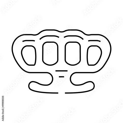 brass knuckles weapon military line icon vector. brass knuckles weapon military sign. isolated contour symbol black illustration