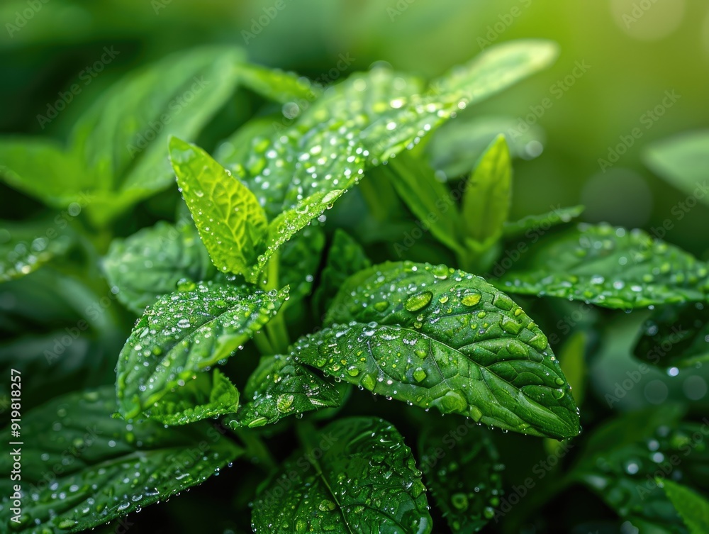 Close-up of lush green leaves with dew drops. Fresh and vibrant, perfect for nature and organic themes. Close-up of lush green leaves with dew drops. Fresh and vibrant, perfect for nature and organic themes.