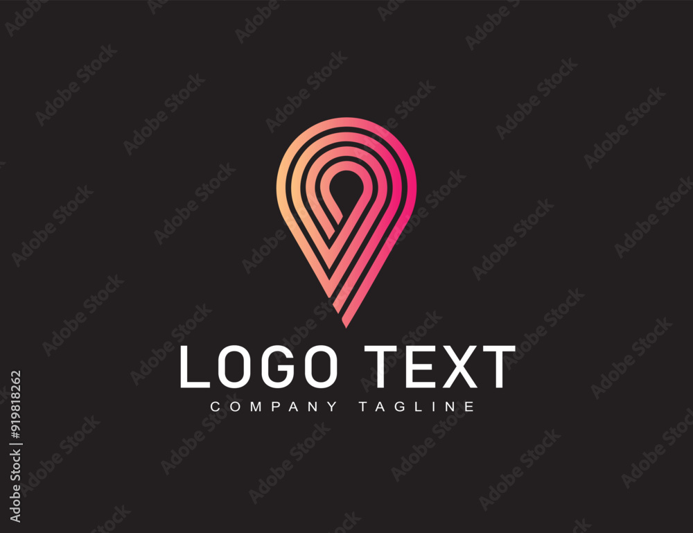 Abstract logo with location shape Abstract logo with location shape