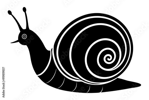 
Snail silhouette vector illustration, snail icon symbol