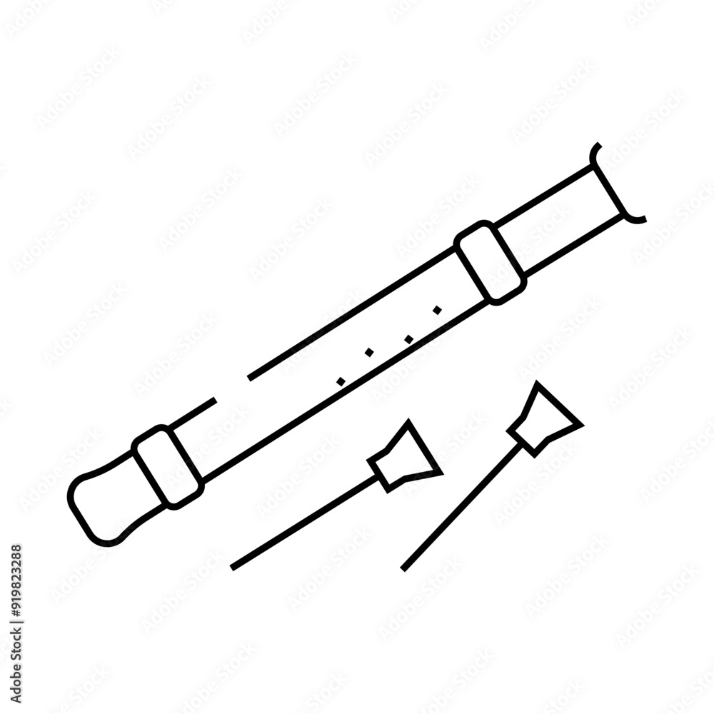 blowgun weapon military line icon vector. blowgun weapon military sign. isolated contour symbol black illustration blowgun weapon military line icon vector. blowgun weapon military sign. isolated contour symbol black illustration