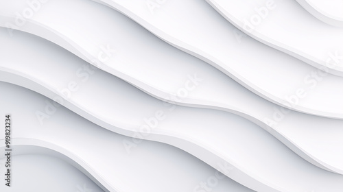 Elegant White Wavy Abstract Background Design with 3D Effect