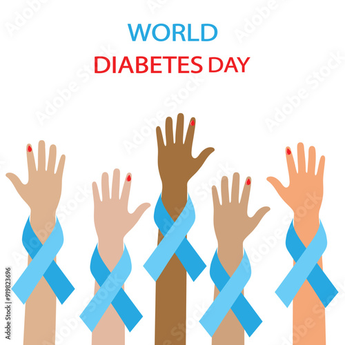 World Diabetes Day. Suitable for greeting card, poster and banner on a white background.
