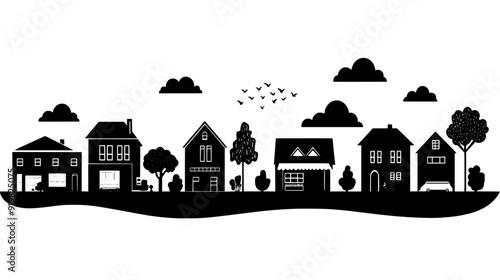 Victorian mansion with steep roof, gables, and large porch, vector illustration art