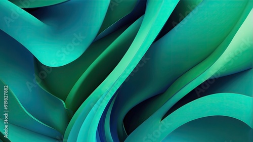 Wallpaper Mural Abstract Background in Blue and Green 3D Realistic Render Torontodigital.ca