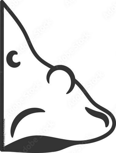 Witch Nose Illustration, Wart Lumpy Nose