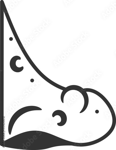 Witch Nose Illustration, Wart Lumpy Nose