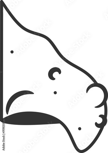 Witch Nose Illustration, Wart Lumpy Nose