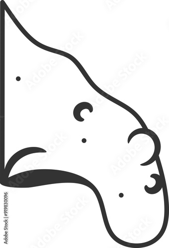 Witch Nose Illustration, Wart Lumpy Nose