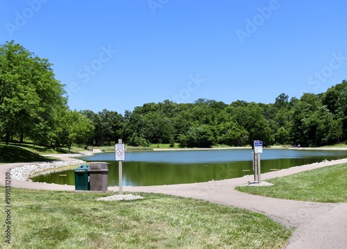 Wallpaper Mural The lake in the park on a sunny day. Torontodigital.ca