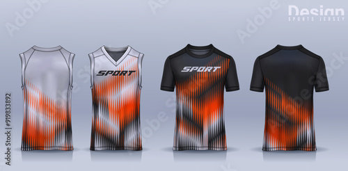 t-shirt sport design template, Soccer jersey mockup for football club, Running singlet,basketball Tank top.