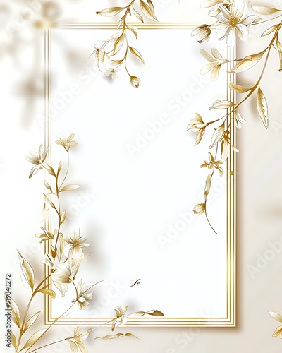 Wedding card with a simple and elegant design a blank space at the bottom for a message