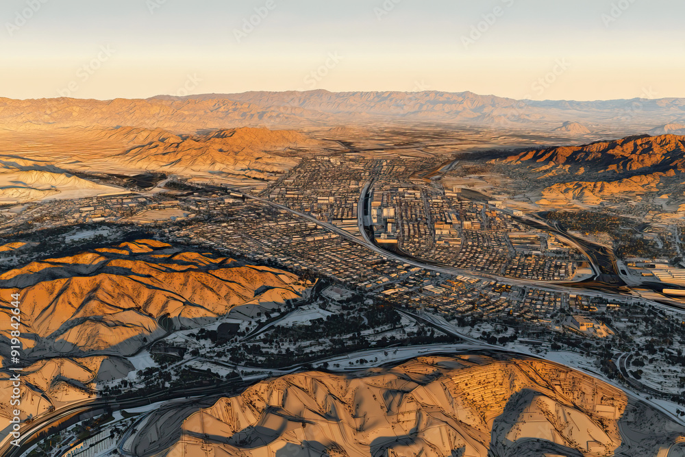 Technical aerial visual, 3D LiDAR GIS aerial map satellite scan model ...