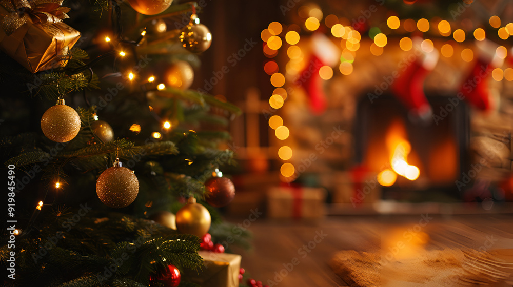 Stunning and sophisticated Christmas tree with golden balls Stunning and sophisticated Christmas tree with golden balls