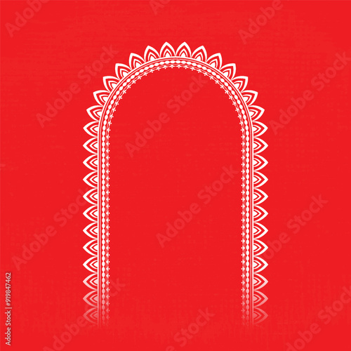 red textured background, durga puja, festival. Poster, illustration Art, Durga Puja Background, Frame, Border, Sale.  

