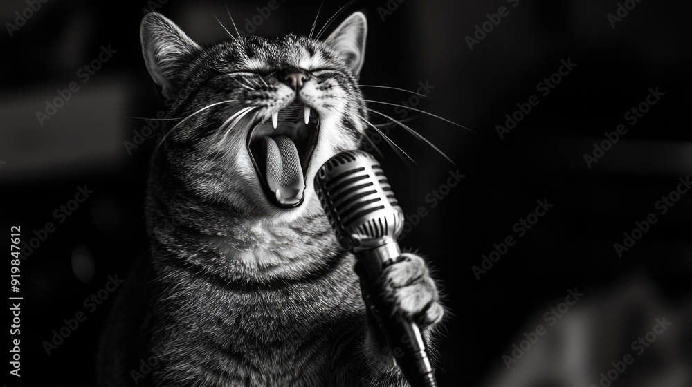 Cat with microphone Cat with microphone