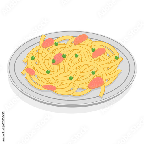 3D Isometric Flat Vector Set of Traditional Italian Cuisine, Mediterranean Food. Item 3