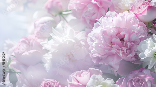 Wallpaper Mural lovely arrangement of delicate pink roses and white Torontodigital.ca