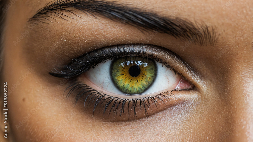 Obraz premium Eye closeup hazel brown green