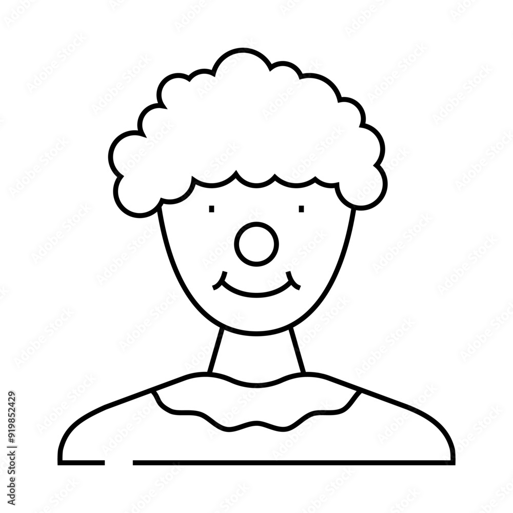 Obraz premium clown vintage show line icon vector. clown vintage show sign. isolated contour symbol black illustration