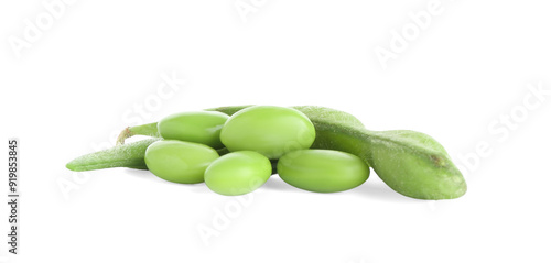 Wallpaper Mural Raw green edamame pods with soybeans isolated on white Torontodigital.ca