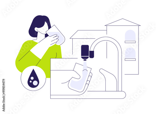 Home water purifier abstract concept vector illustration.
