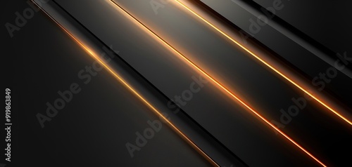 Abstract black and orange glowing lines background.