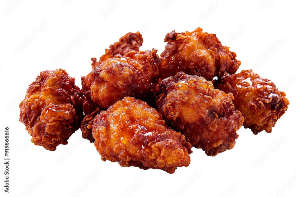 a pile of fried chicken separated from white and transparent background a pile of fried chicken separated from white and transparent background