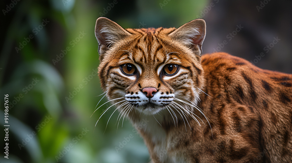 The margay (Leopardus wiedii) is a small wild cat native to Central and South America Cute close up of European wild cat Wild Cat, Generative AI
The margay (Leopardus wiedii) is a small wild cat native to Central and South America Cute close up of European wild cat Wild Cat, Generative AI