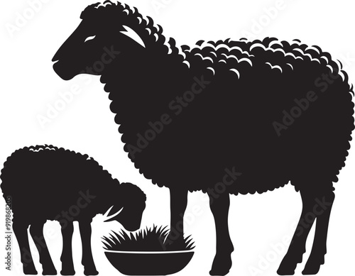 sheep vector silhouette illustration.eps