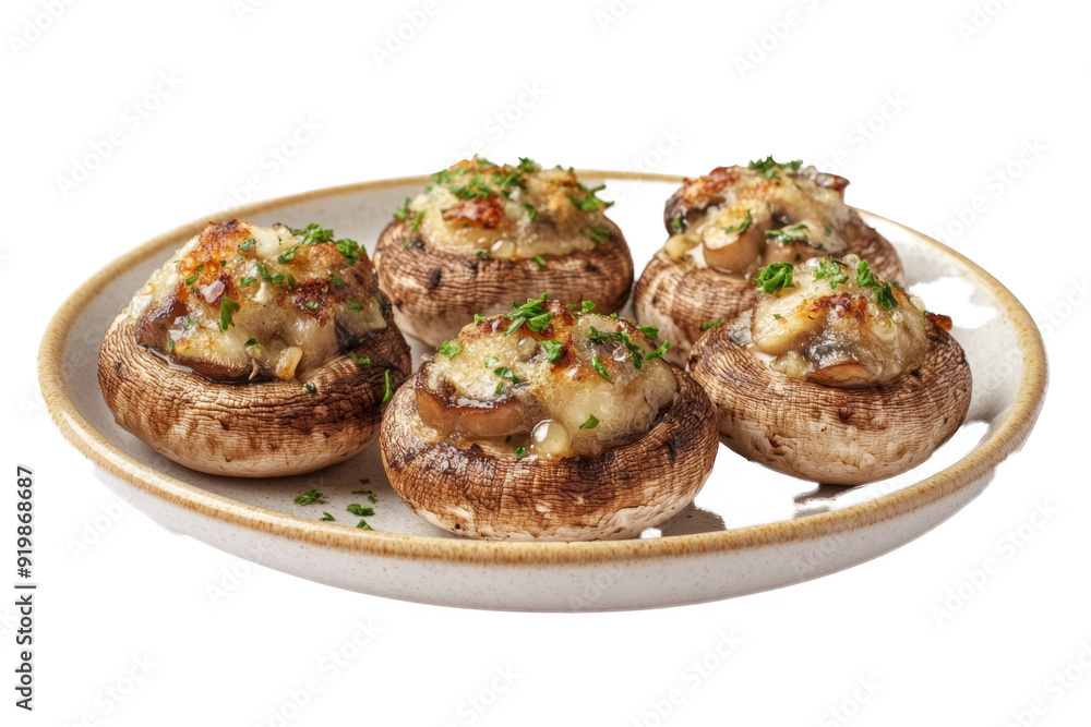 a plate of mushrooms with separated from white and transparent background a plate of mushrooms with separated from white and transparent background