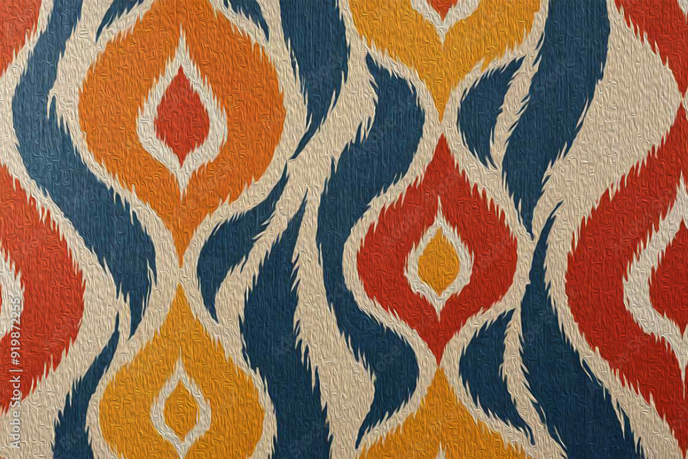 Oil painting . Abstract background in Ikat technique . Printable pattern for wall decorations. Oil painting . Abstract background in Ikat technique . Printable pattern for wall decorations.