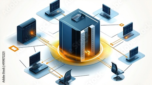 3d diagram of it data center disaster recovery plan, it servers back up duplication farm photo