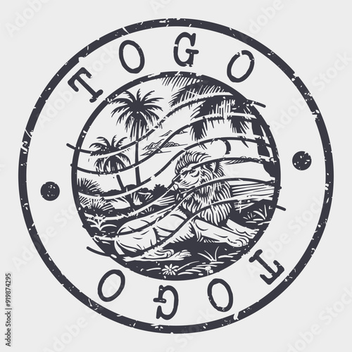 Togo Stamp Postal. Silhouette Seal. Passport Round Design. Vector Icon. Design Retro Travel. National Symbol.