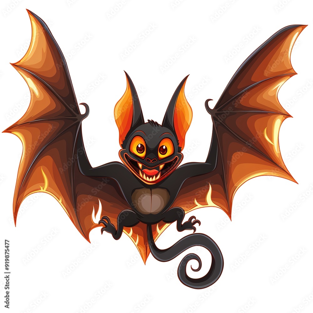 Bat flame animal cartoon isolated whitebackground 16:9 Bat flame animal cartoon isolated whitebackground 16:9